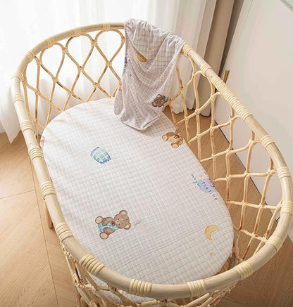 SDY Jersey Bassinet Sheets for Baby Girls, 32 "x 16 "x 4", Super Soft Breathable - Image 2