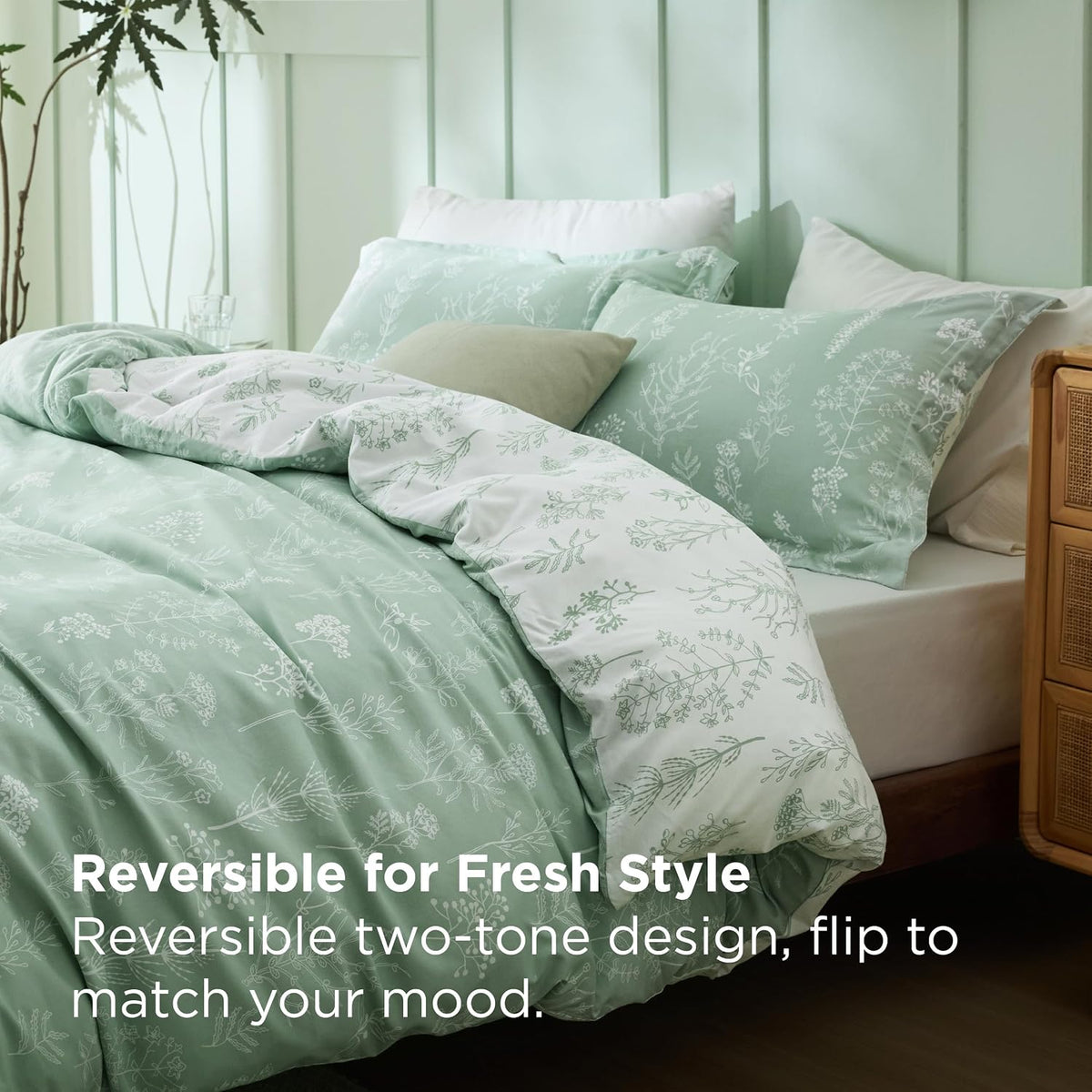 bedsure floral comforter set cute bedding set full shown in use