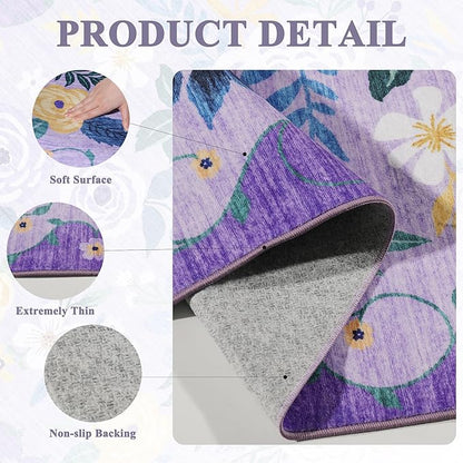 DUKINO 6x9 Area Rug, Floral Rugs - Image 4