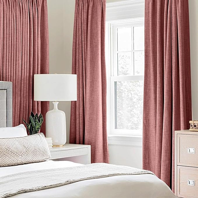 MIULEE 100% Blackout Linen Textured Curtains - Image 2