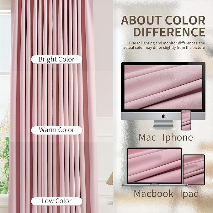 Pinch Pleated 100% Blackout Linen Curtains 120 Inches Long - Image 6