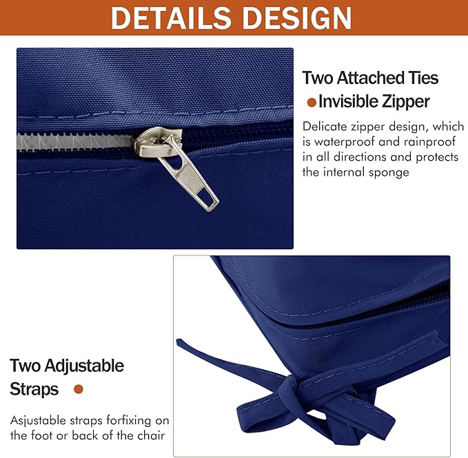 Outdoor Chair Cushions 18.5x16 Inch Waterproof Patio Chair Cushions - Image 7