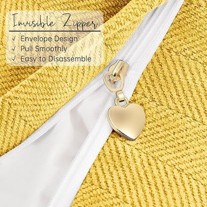 ZWJD Yellow Pillow Covers 12x20 Set of 2 Chenille Throw Pillow Covers - Image 4