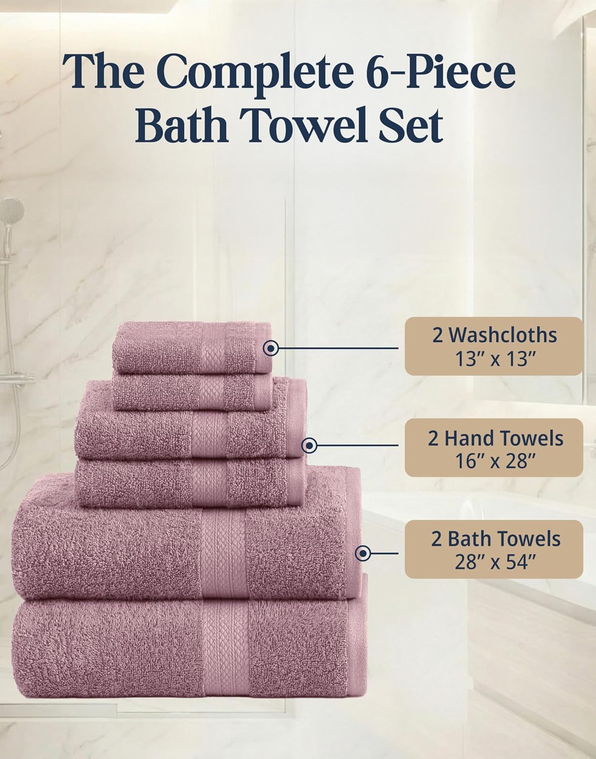lane linen large bath towel set absorbent quick, side view