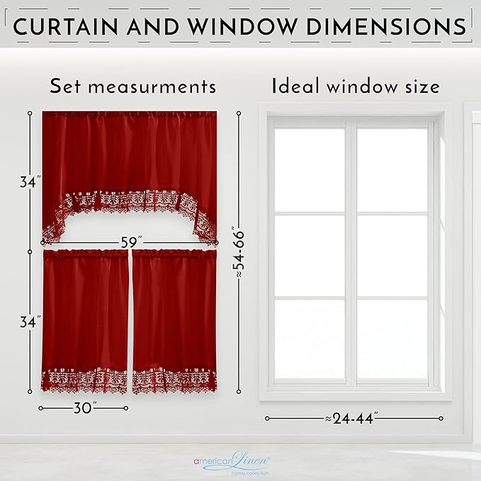 American Linen Café Curtains for Kitchen, Bathroom Curtains - Image 6