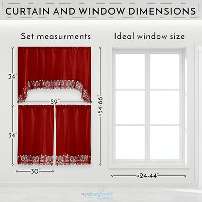 American Linen Café Curtains for Kitchen, Bathroom Curtains - Image 6