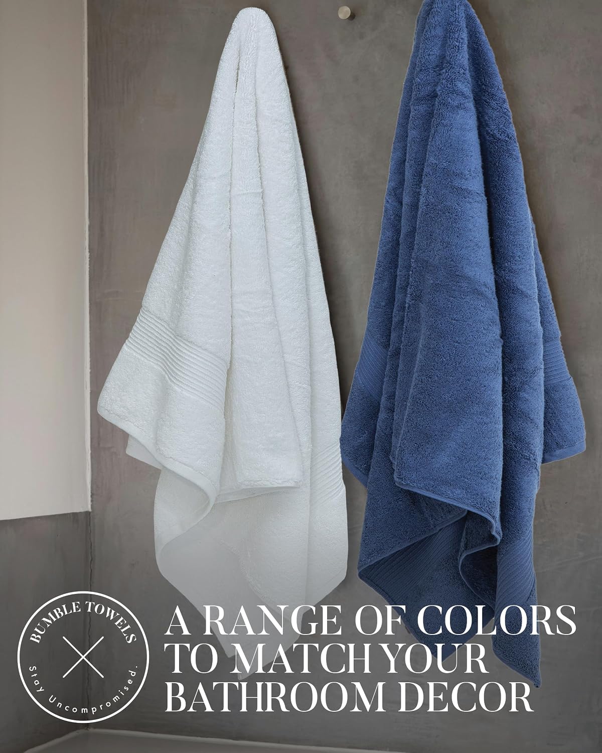 luxury bath towels 4 pack 650 gsm, 34"x56" on a desk or shelf