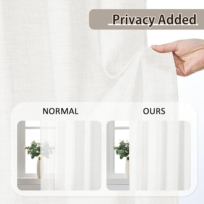 RAIN CITY White Curtains 105 Inches Long 2 Panels Set, Memory Trained Pinch - Image 4