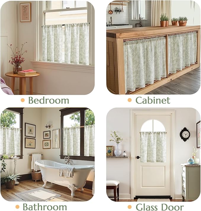 jinchan Floral Kitchen Curtains - Image 4