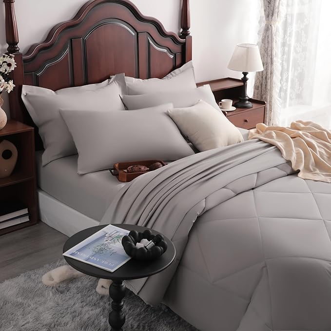 NTBAY King Comforter Set with Sheets, 7 Pieces Soft and Breathable King Bedding - Image 6