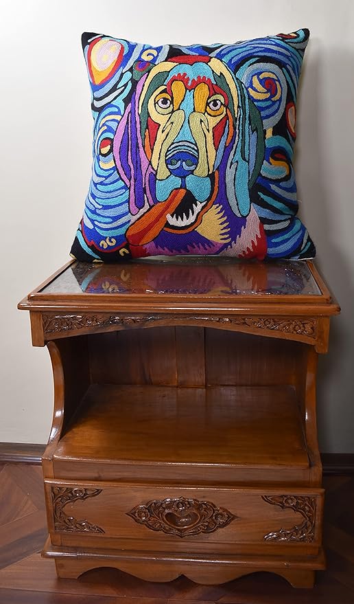 Picasso Dog Pillow Cover | Starry Night & Abstract Dogs Accent Pillows | Hand - Image 3