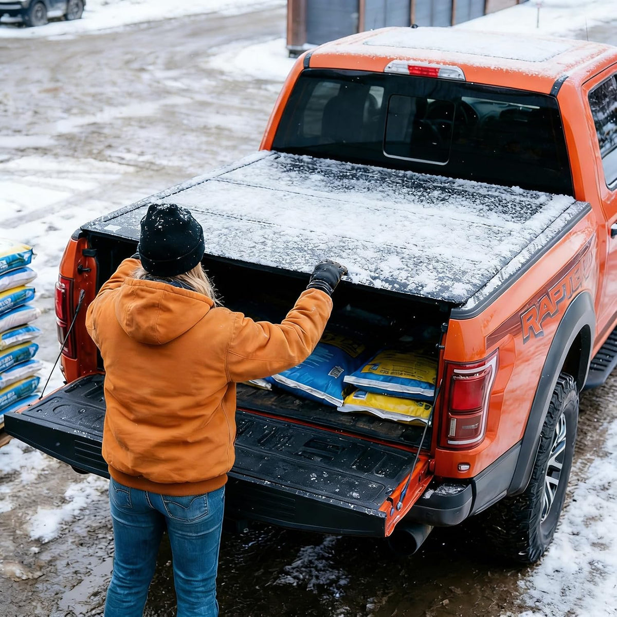 l5 low profile hard tri-fold truck tonneau cover, view 9