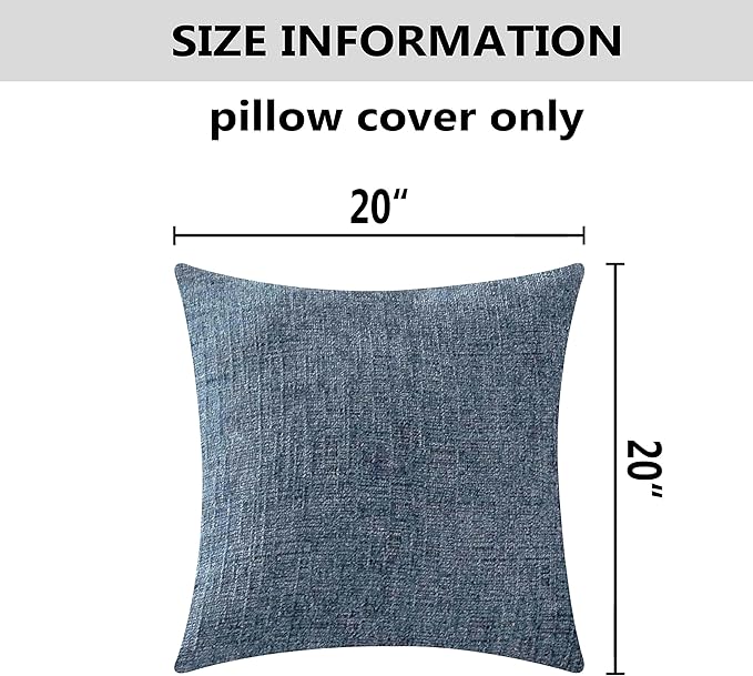 Home Brilliant Blue Throw Pillows Set of 2 Square Textured Plush Decorative - Image 5