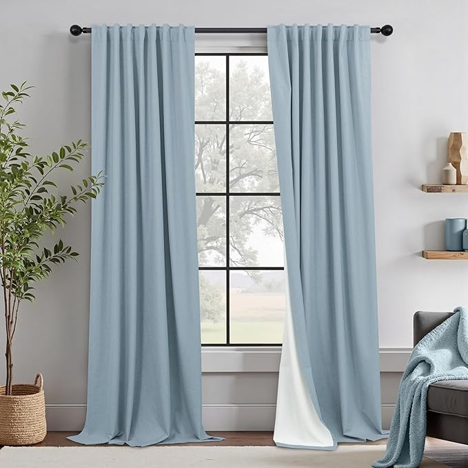 100% Blackout Curtains 90 Inches Long by DANCURTON