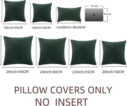 Fancy Homi Set of 2 Dark Green Samll Decorative Throw Pillow Covers 14x14 Inch - Image 6