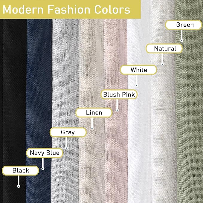 Grey Kitchen Curtains 24 Inch Length 2 Panels, Light Filtering Faux Linen - Image 8