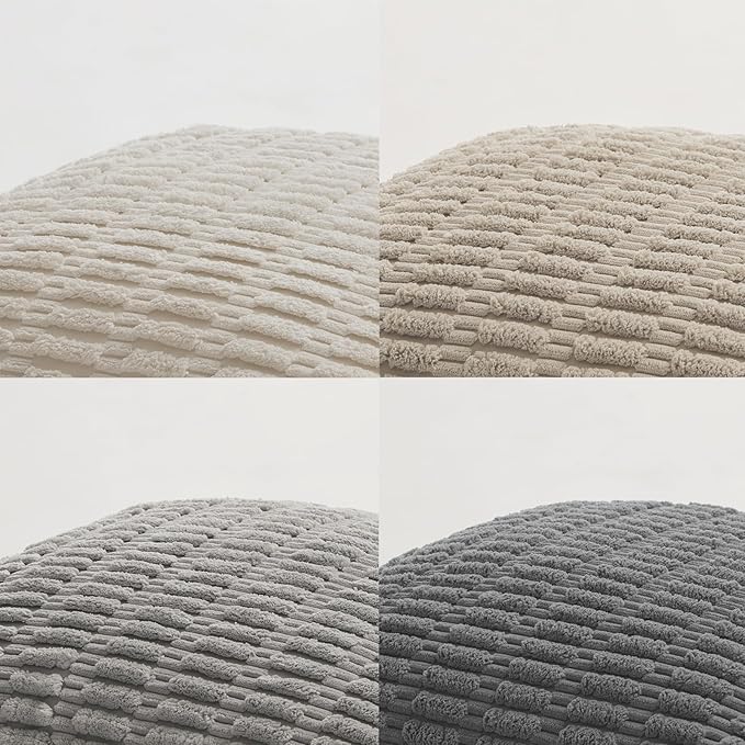 Fancy Homi Set of 4 Grey and White Boho Decorative Throw Pillow Covers 28x28 - Image 4