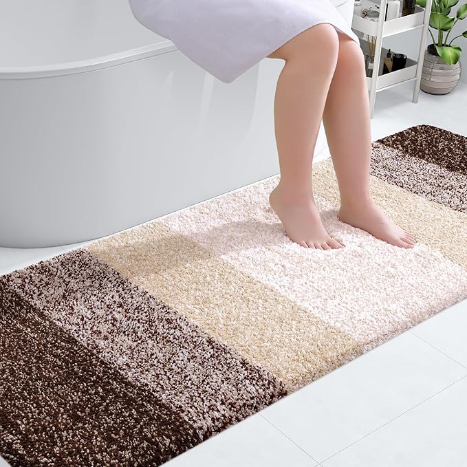 OLANLY Bathroom Runner Rugs 70x24, Extra Soft Absorbent Microfiber Bath Rugs by OLANLY