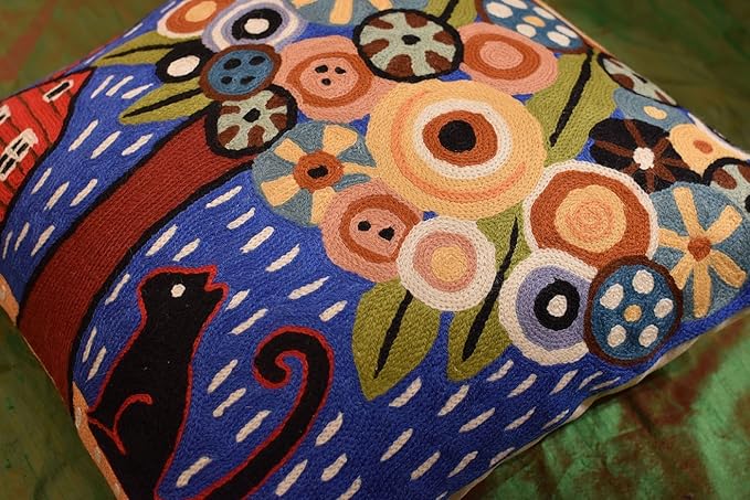 Blue Tree of Life Throw Pillow Cover | Karla Gerard Floral Pillows | Blue - Image 4