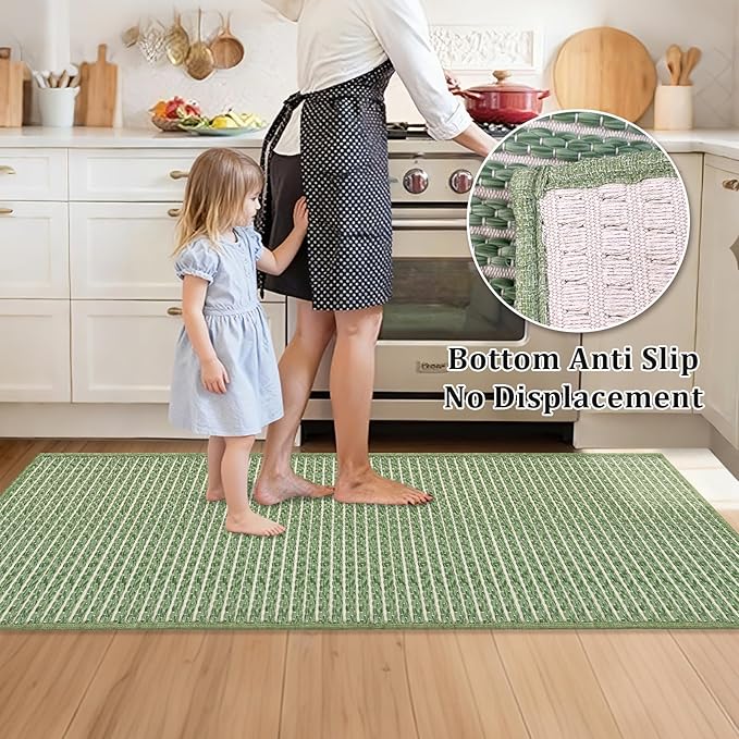 Braided Bathroom Runner Rug, Super Absorbent 24"x48" Non Slip Bath Mats - Image 3
