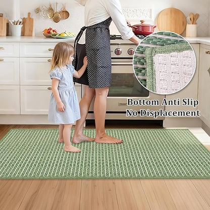 Braided Bathroom Runner Rug, Super Absorbent 24"x48" Non Slip Bath Mats - Image 3
