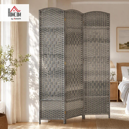 homcom 3 panel room divider 6 ft privacy shown in use