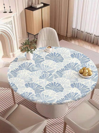 Fitted Round Tablecloth with Elastic Edge – Washable, Wrinkle-Free Table Cover - Image 7