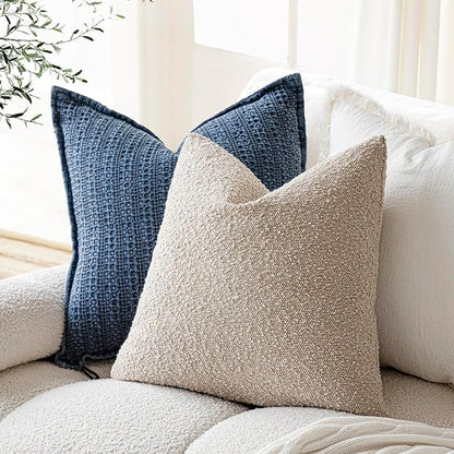 Foindtower Decorative Textured Boucle Throw Pillow Covers Accent Solid Pillow - Image 5