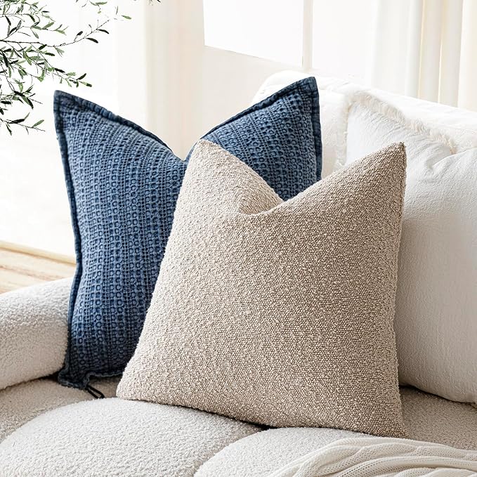 Foindtower Decorative Textured Boucle Throw Pillow Covers Accent Solid Pillow - Image 5