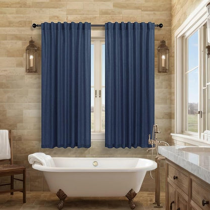 Navy Blue Curtains 45 Inch Length by Pitalk