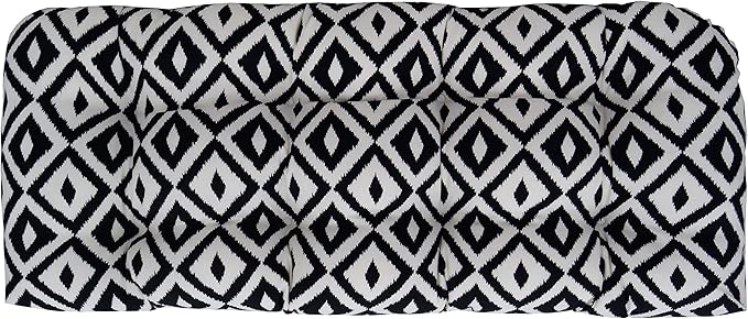 RSH DECOR: Tufted Wicker Loveseat Cushion | 41” x 19" | All-Weather Spun Fabric by RSHDECOR