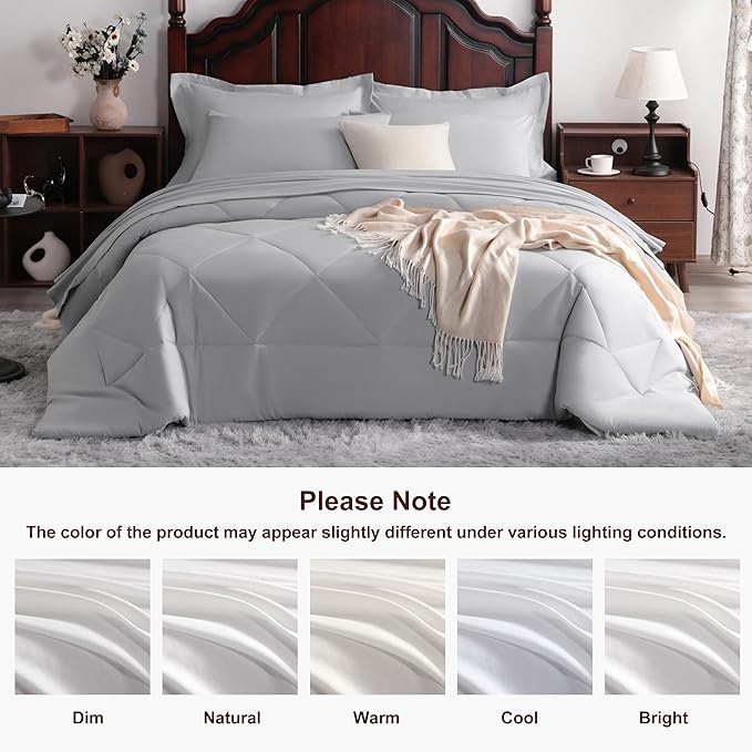 NTBAY King Comforter Set with Sheets, 7 Pieces Soft and Breathable King Bedding - Image 8
