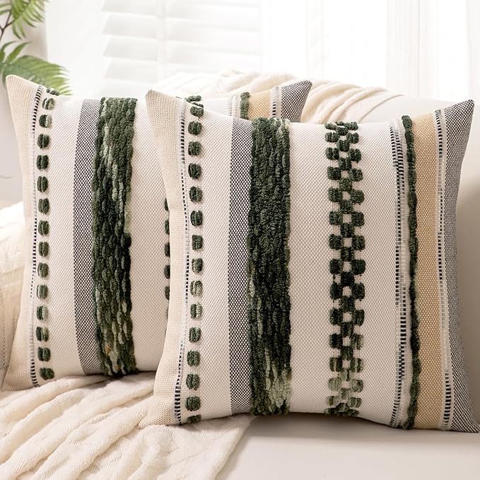 Boho Throw Pillow Covers 18x18 Set of 2 Christmas Decorative Cushion Case by Unknown