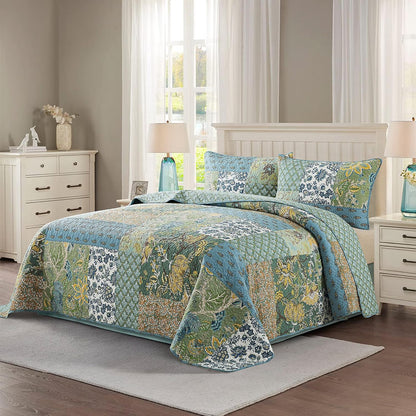 newlake cotton patchwork bedspread, 3-piece bedding quilt set, package contents