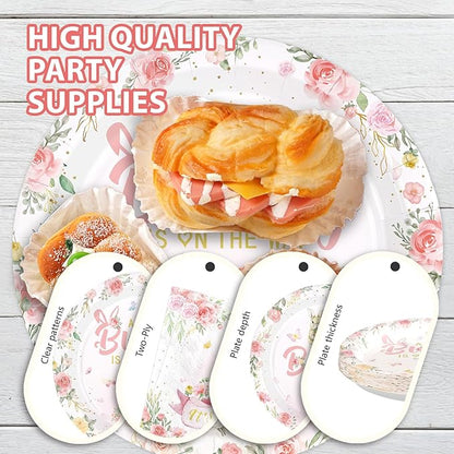 96 Pcs Easter Bunny Baby Shower Party Supplies A Little Bunny is on The Way - Image 6
