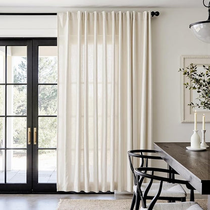 jinchan Sliding Doors Linen Blend Curtain 84 Inches Length 1 Panel by JINCHAN