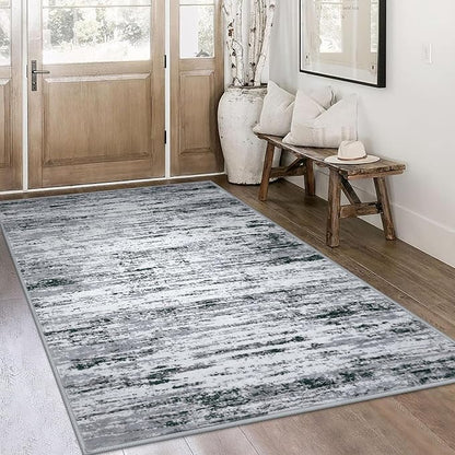 Modern Abstract 4x6 Living Room Washable Rug Non-Slip Soft Bedroom Area Rug - Image 2