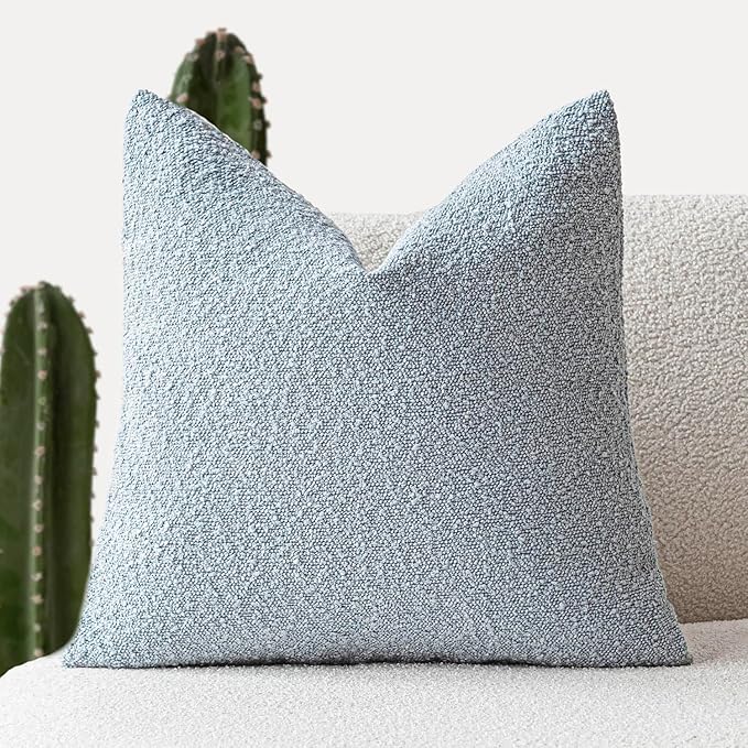 Foindtower Decorative Textured Boucle Throw Pillow Covers Accent Solid Pillow by Foindtower