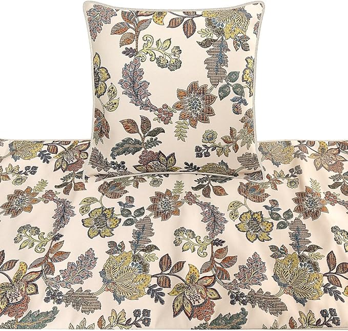 The HomeCentric King Queen Twin Multi Color & Ivory Handmade Twin 53"x18" Bed - Image 2