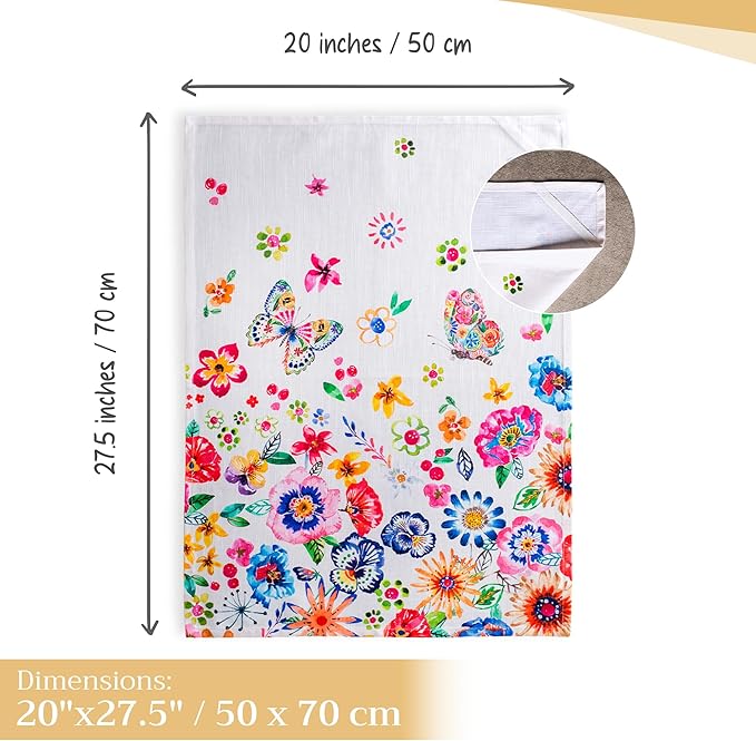 Maison d' Hermine Kitchen Towels Set of 3 100% Cotton 27.50" x 20" Reusable - Image 4
