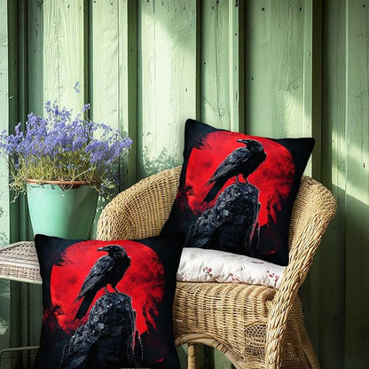 Raven Throw Pillow Covers Set of 2 | 18x18 Inches Cushion Cases - Image 4