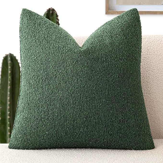 Foindtower Decorative Textured Boucle Throw Pillow Covers Accent Solid Pillow by Foindtower