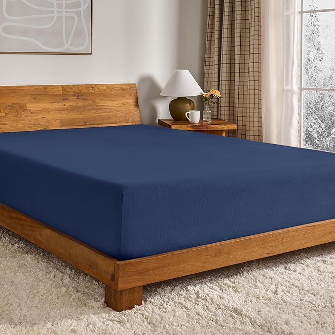 Bare Home Flannel Fitted Bottom Sheet 100% Cotton, Velvety Soft Heavyweight by BareHome