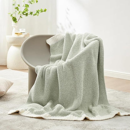Snuggle Sac Sage Green Throw Blanket 50"x70", Super Soft Warm Microfiber - Image 2