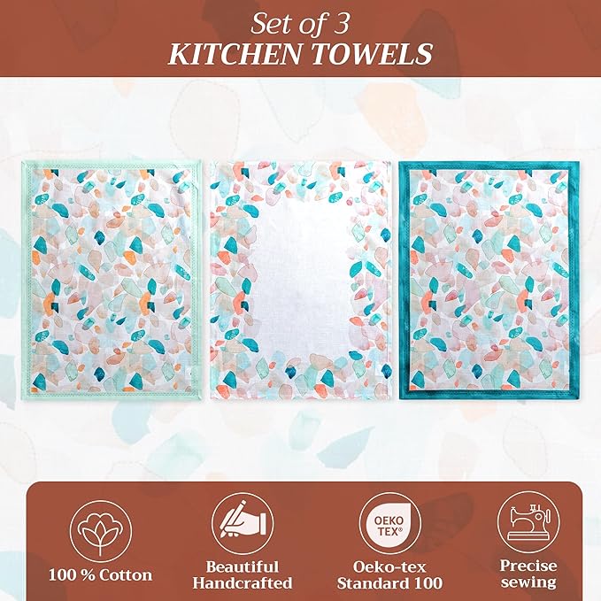 Maison d' Hermine Kitchen Towels Set of 3 100% Cotton 27.50" x 20" Reusable - Image 2