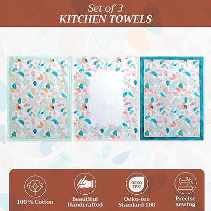 Maison d' Hermine Kitchen Towels Set of 3 100% Cotton 27.50" x 20" Reusable - Image 2