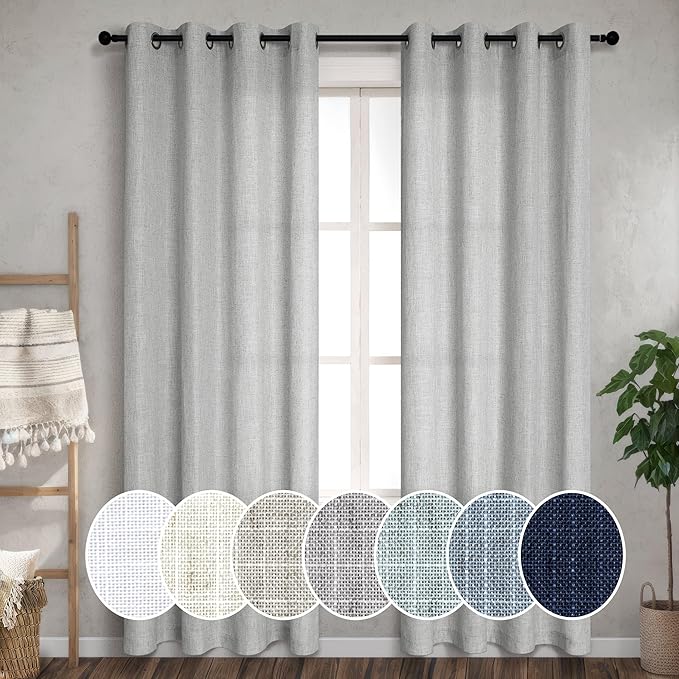 Pitalk Grey Curtains 108 Inches Long Set of 2 Panels Grommet Unique Light by Pitalk