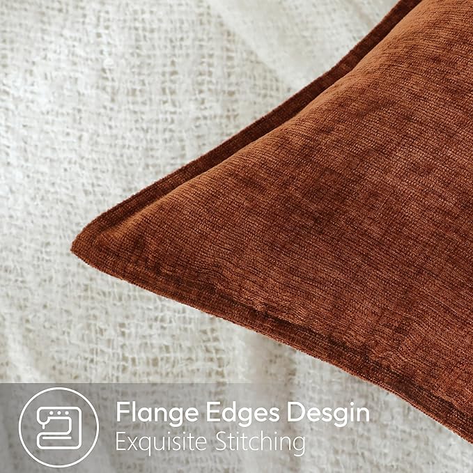 Stellhome Pack of 2 Soft Textured Throw Decorative Pillow Covers Square Accent - Image 3