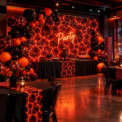 Tegeme 100Ft x 54 in Halloween Lava Tablecloth Roll Volcano Wall Backdrop