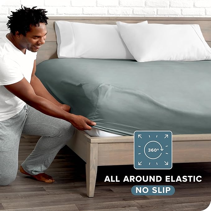 Bare Home Fitted Bottom Sheet Queen Size - Image 3